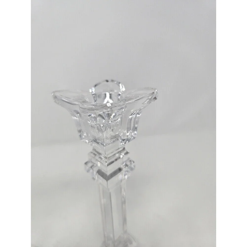 VINTAGE 1990S MIKASA LEAD CRYSTAL CANDLESTICKS SET OF 2 THE PETALS